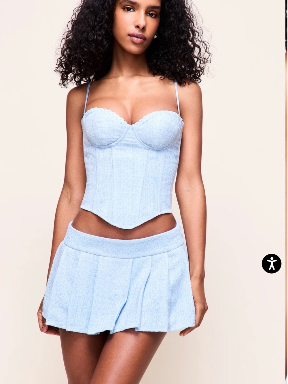 Danielle Guizio Powder Blue Bustier